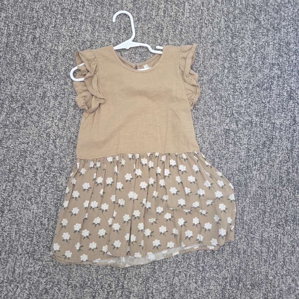 Rylee + Cru Tan Dress with White Floral Skirt